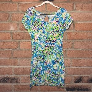 Lilly Pulitzer Blue and Green Floral Dress